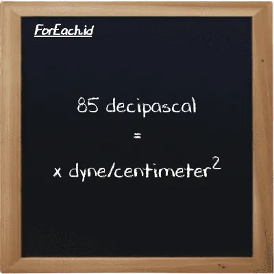 Example decipascal to dyne/centimeter<sup>2</sup> conversion (85 dPa to dyn/cm<sup>2</sup>)